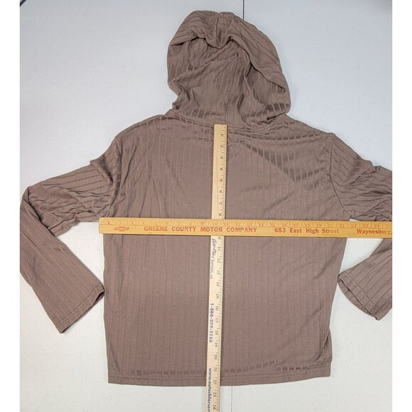 Listicle Hooded Lounge Pajama Set Mocha Draw String Straight Leg Womens Lg New - Picture 10 of 15